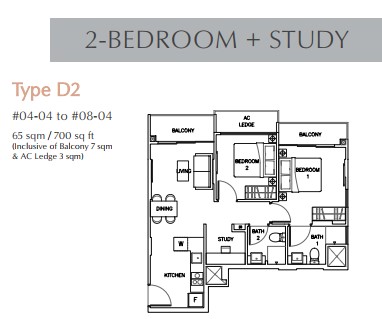 Rezi 24 's 2 Bedroom + Study